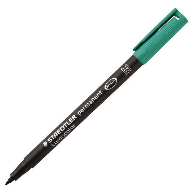 Staedtler Lumocolor 317M Permanent Markers Medium Tip 1.0mm,4 Pack Green