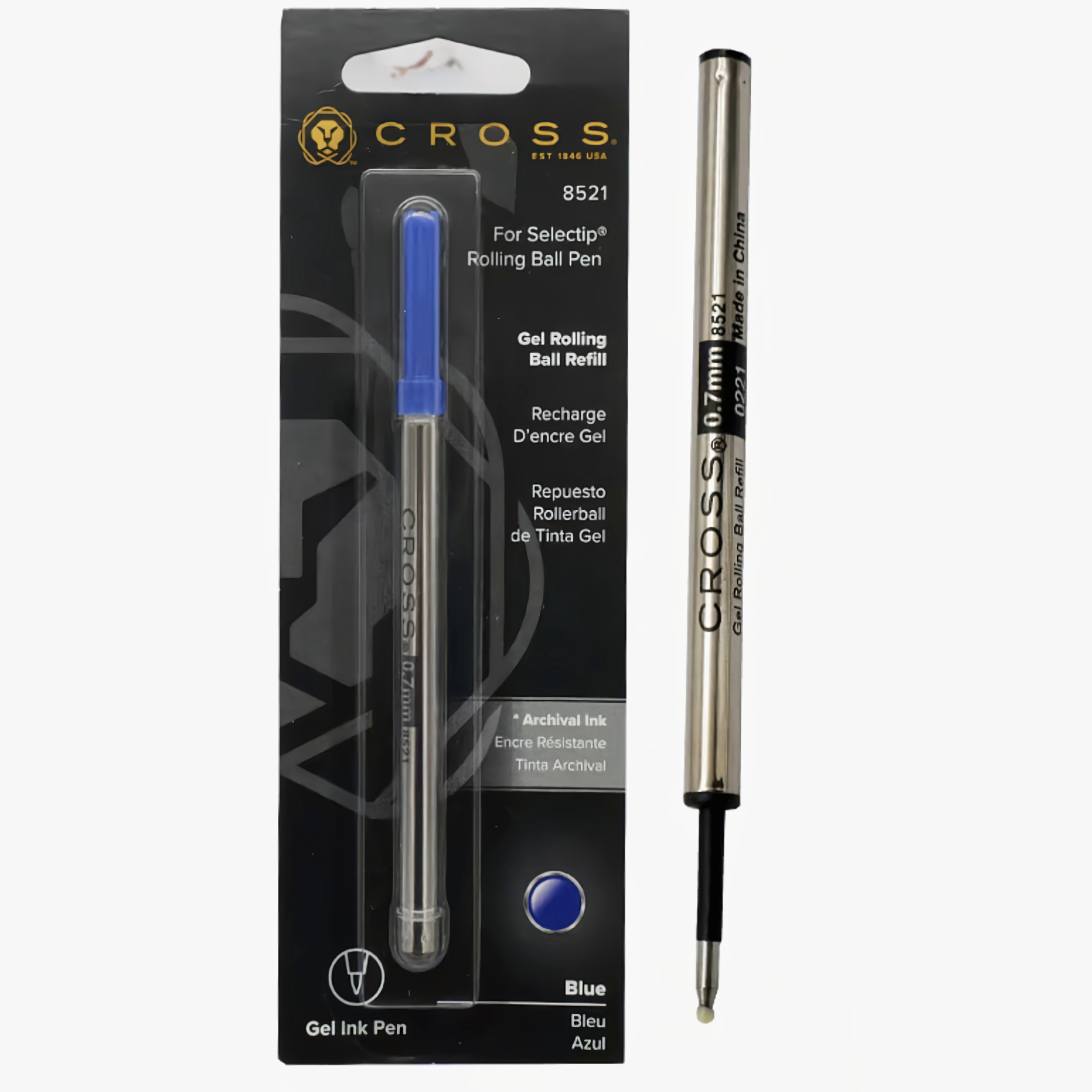 CROSS Selectip Gel Rolling Ball Pen Refills Black & Blue
