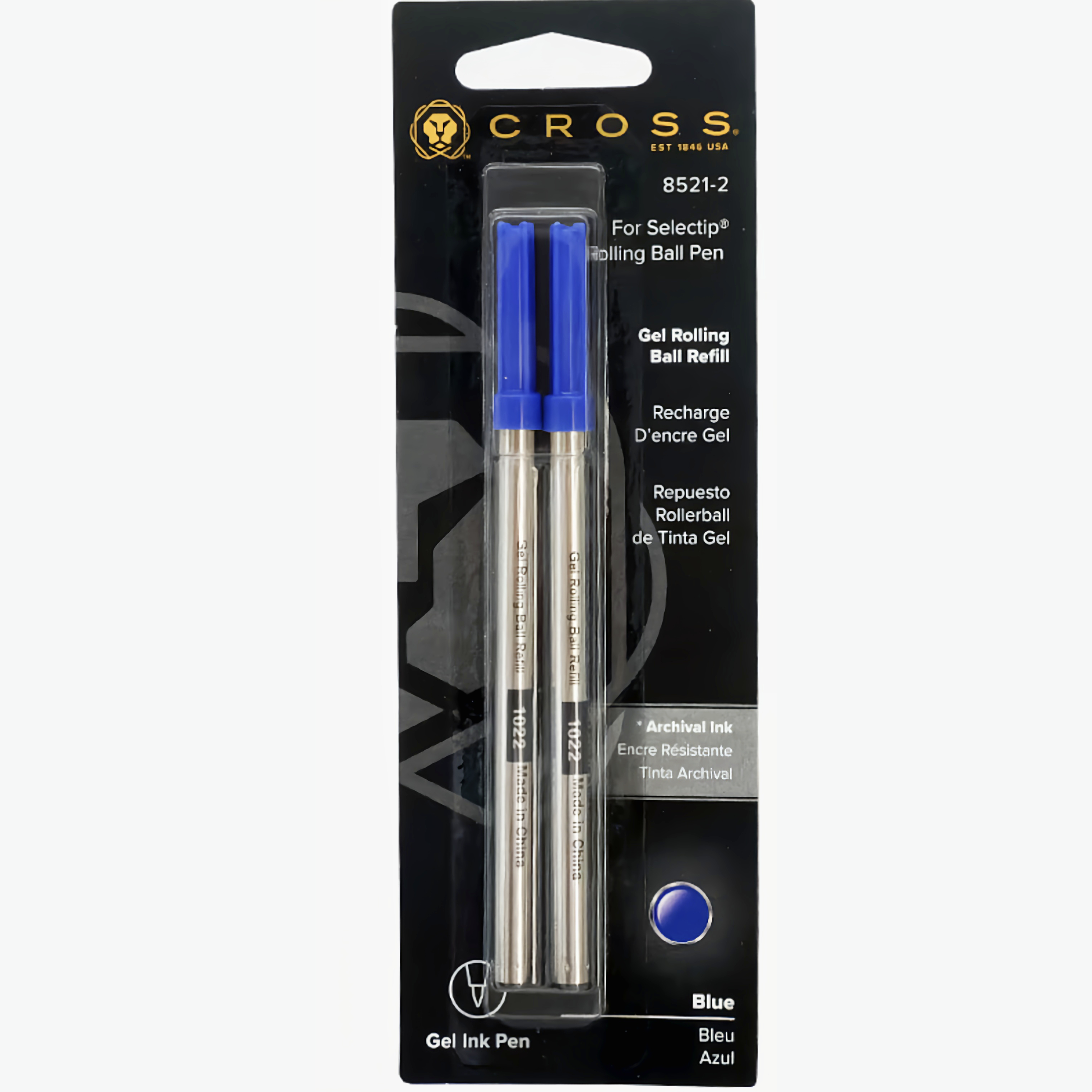 CROSS Selectip Gel Rolling Ball Pen Refills Black & Blue