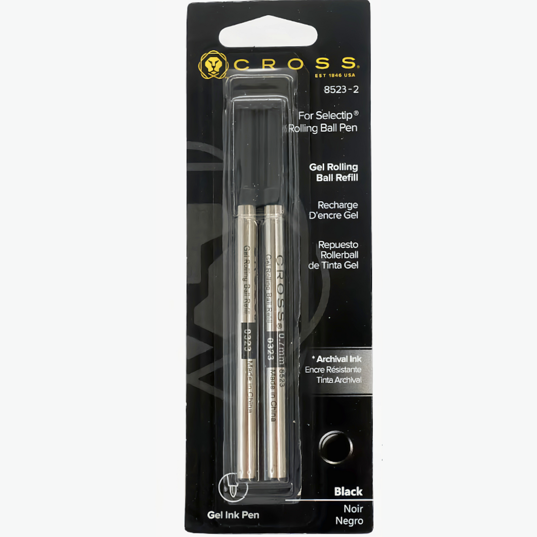 CROSS Selectip Gel Rolling Ball Pen Refills Black & Blue