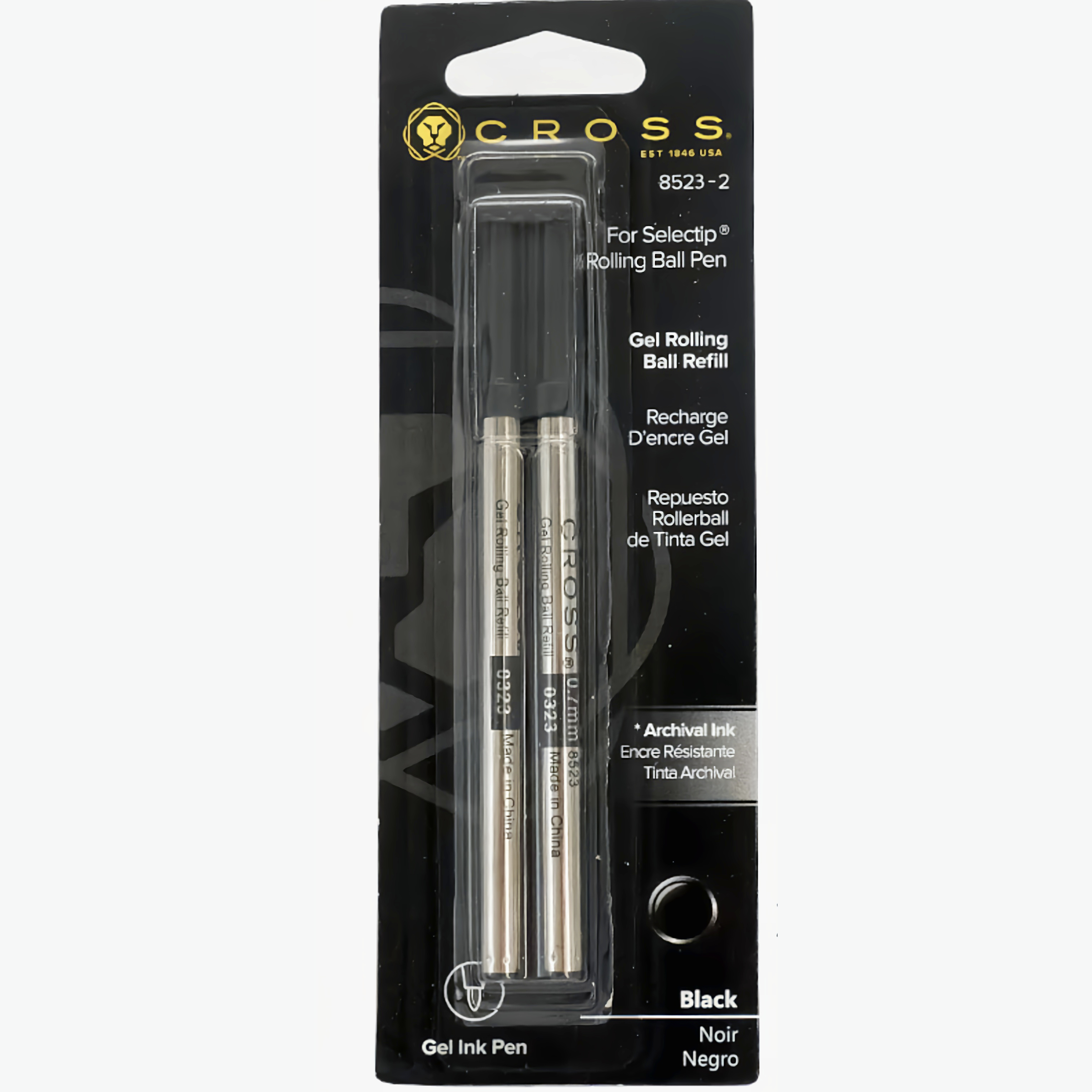 CROSS Selectip Gel Rolling Ball Pen Refills Black & Blue