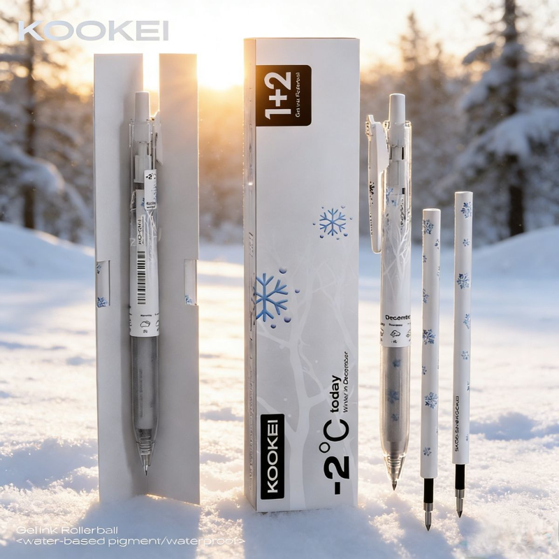KOOKEI Winter Snow Limited Edition Gel Pen Set | 0.5mm