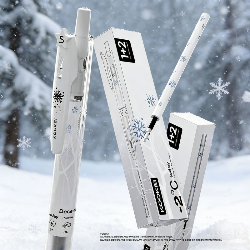 KOOKEI Winter Snow Limited Edition Gel Pen Set | 0.5mm