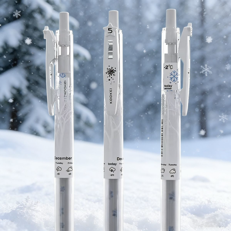 KOOKEI Winter Snow Limited Edition Gel Pen Set | 0.5mm