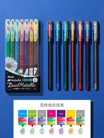 Pentel Dual Metallic Glitter Pens for Journaling & Art