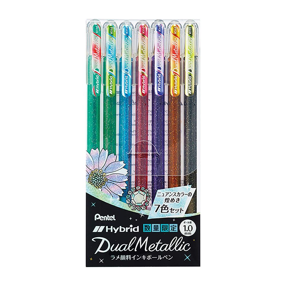 Pentel Dual Metallic Glitter Pens for Journaling & Art