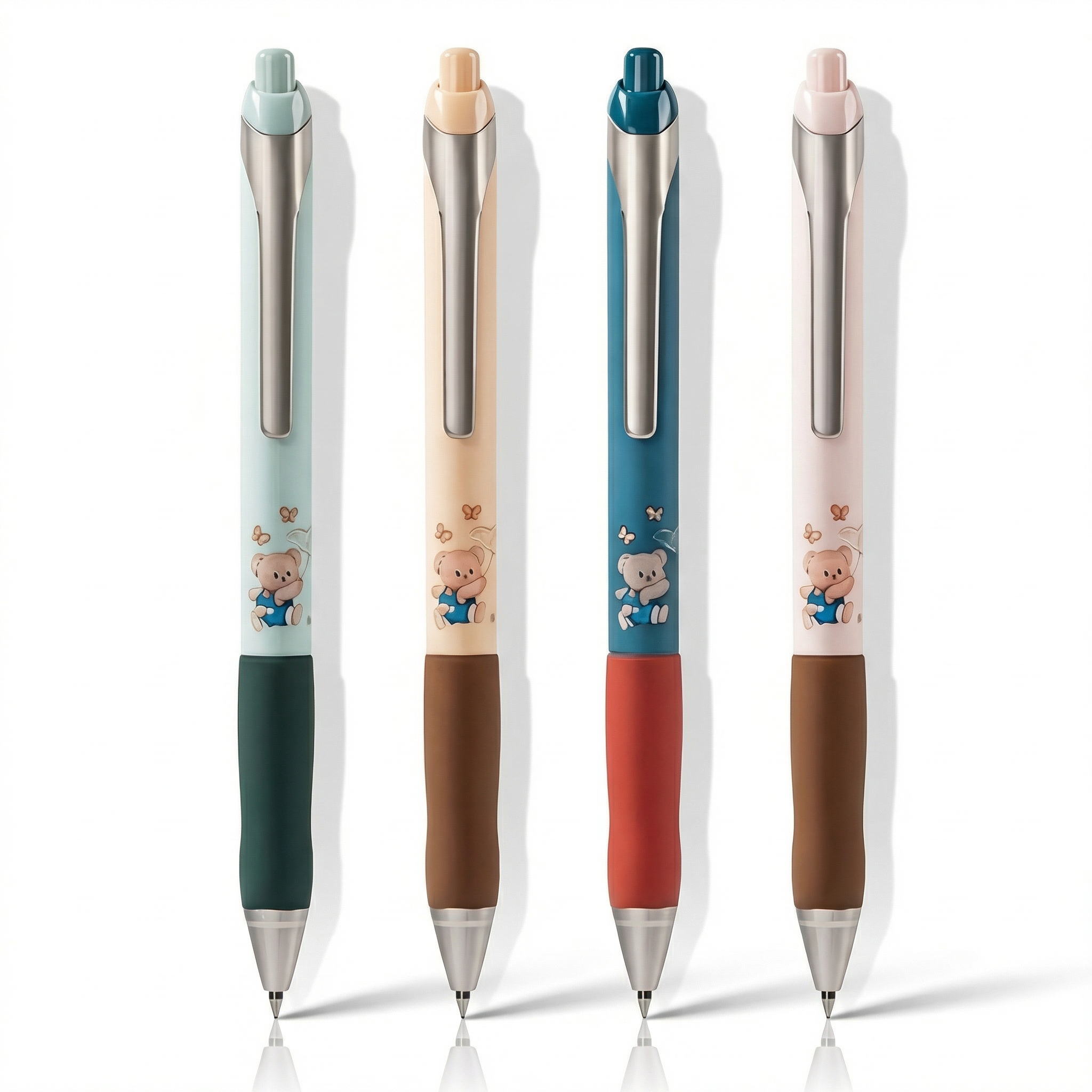 Deli × Butter Bear Gel Pen Set | 4-Pack | 0.5mm Quick-Dry