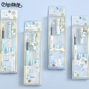 Qingxueshi Snowflake Rabbit Fountain Pen Set