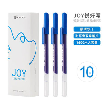 KACO JOY Quick-Dry Gel Pens | Red & Blue | Semi-Needle Tip | Waterproof | 10 Pack