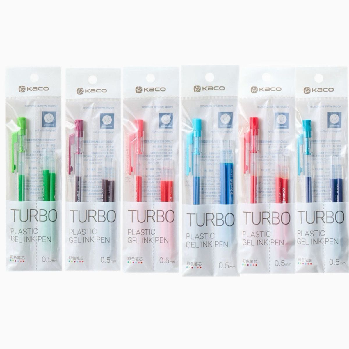 KACO Debo Retractable Gel Pen | 0.5mm Black | Pack of 6