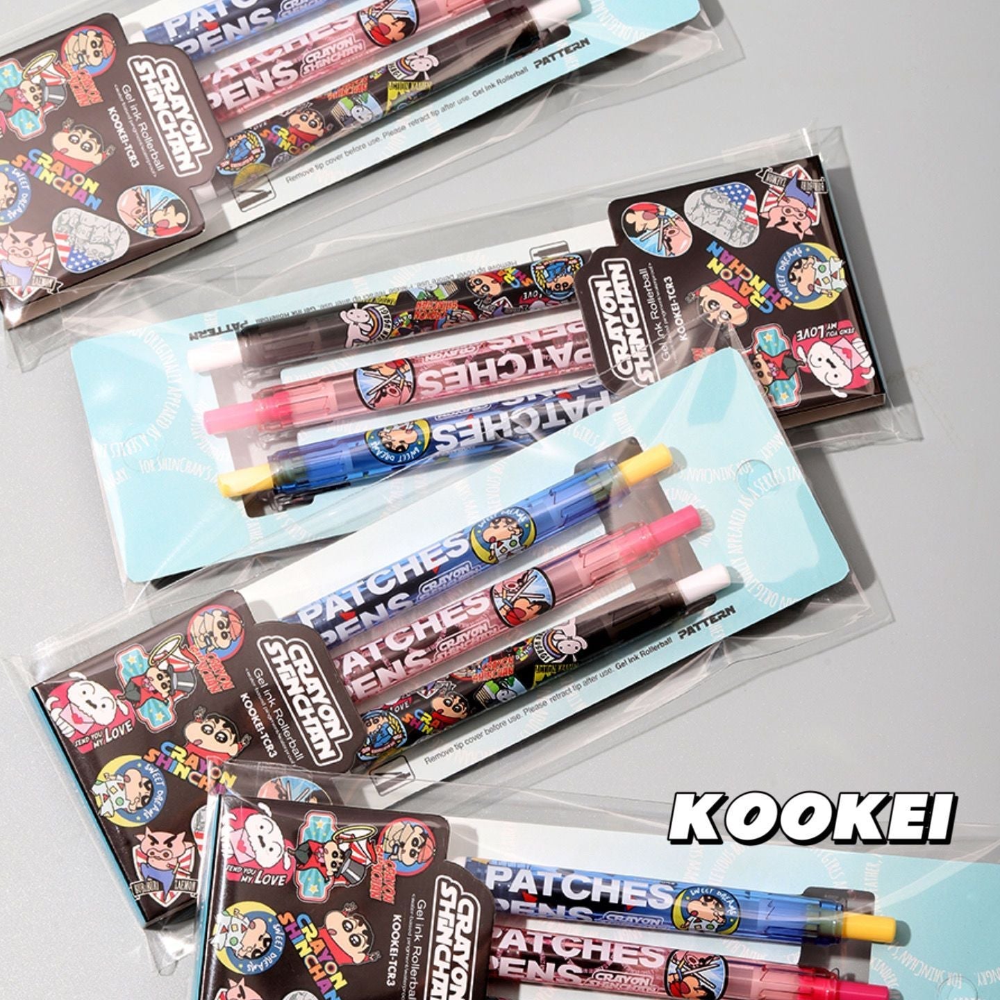 KOOKEI × Crayon Shin-Chan Pyjama Party Gel Pen | 3-Pack