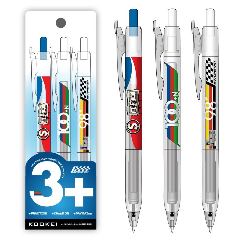 KOOKEI Motorsport 3+ Limited Edition Gel Pen | 3-Pack