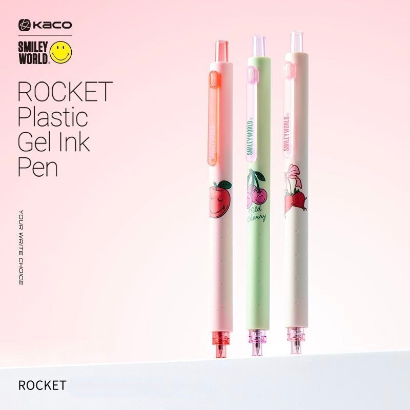 KACO × Smiley World Rocket Fruit Gel Pen | Set of 3