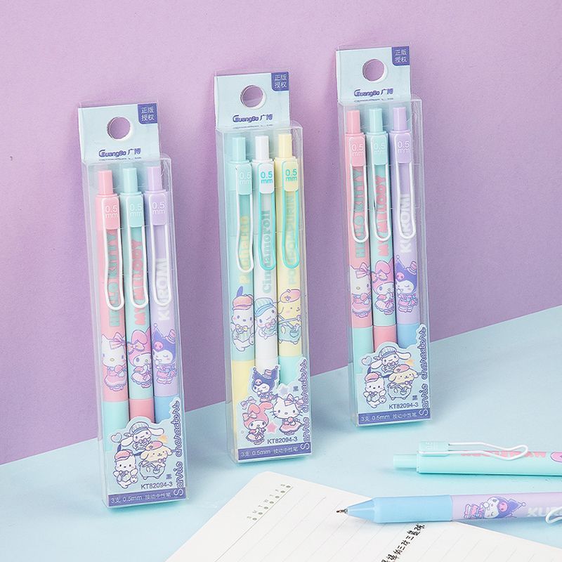 GuangBo × Sanrio Characters Retractable Gel Pen Set | 0.5mm