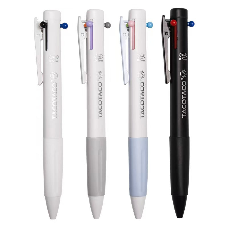 TACOTACO 3-in-1 Multicolour Ballpoint Pen | 0.5mm Gel Ink | Minimalist Multi-Pen