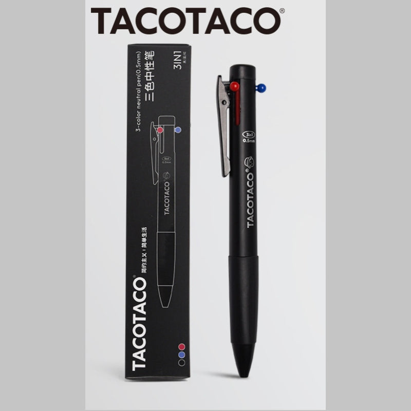 TACOTACO 3-in-1 Multicolour Ballpoint Pen | 0.5mm Gel Ink | Minimalist Multi-Pen