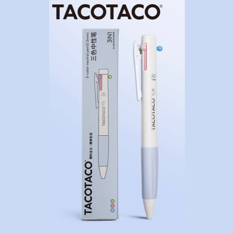 TACOTACO 3-in-1 Multicolour Ballpoint Pen | 0.5mm Gel Ink | Minimalist Multi-Pen