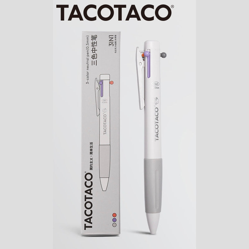 TACOTACO 3-in-1 Multicolour Ballpoint Pen | 0.5mm Gel Ink | Minimalist Multi-Pen