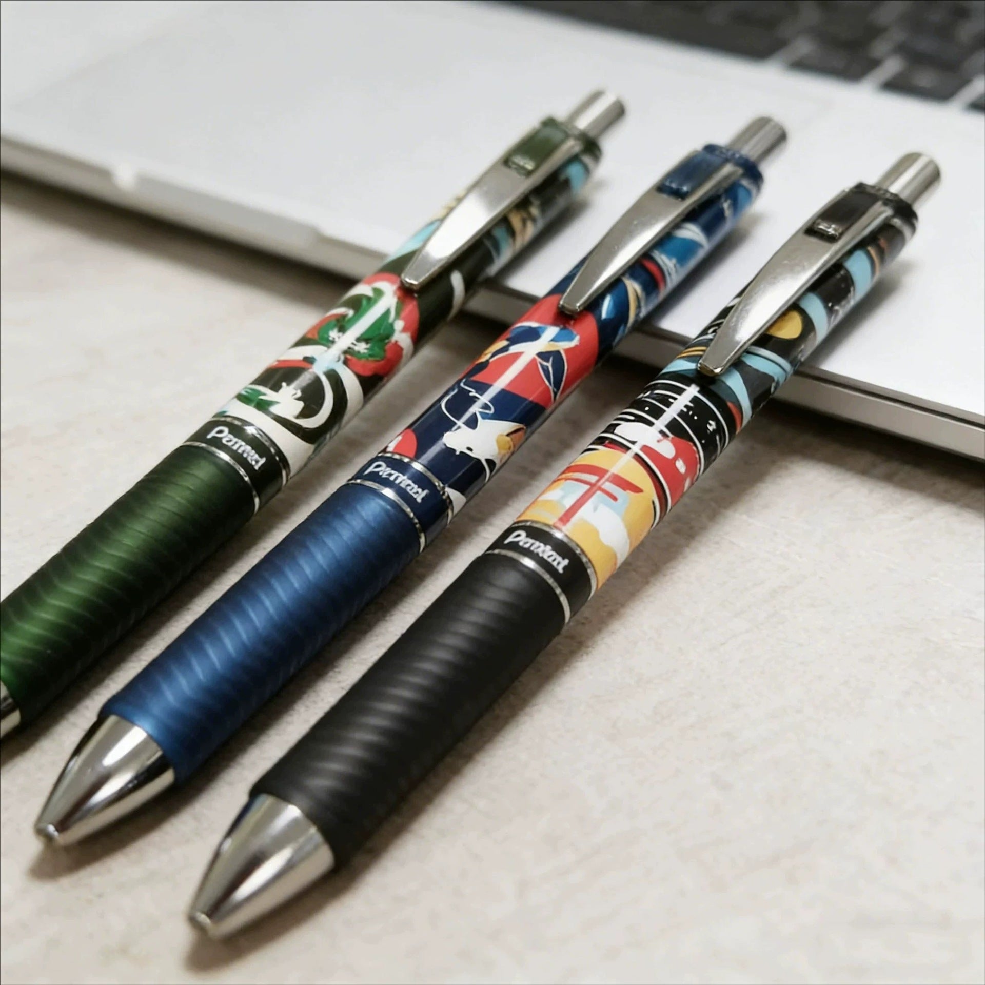 Pentel EnerGel BLN75 Japan Limited Edition Gel Pen – NATURE | 0.5mm Black | Pack of 3
