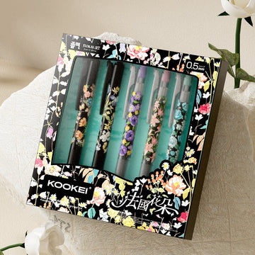 KOOKEI French Floral Scented Gel Pen Set 0.5mm 5-Piece