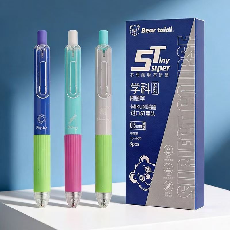 Bear Taidi Subject Series ST Gel Pen 0.5mm Black 3-Pack
