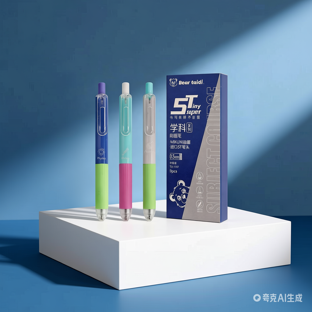 Bear Taidi Subject Series ST Gel Pen 0.5mm Black 3-Pack