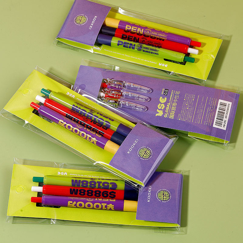 KOOKEI Global Currency Gel Pen Set 0.5mm