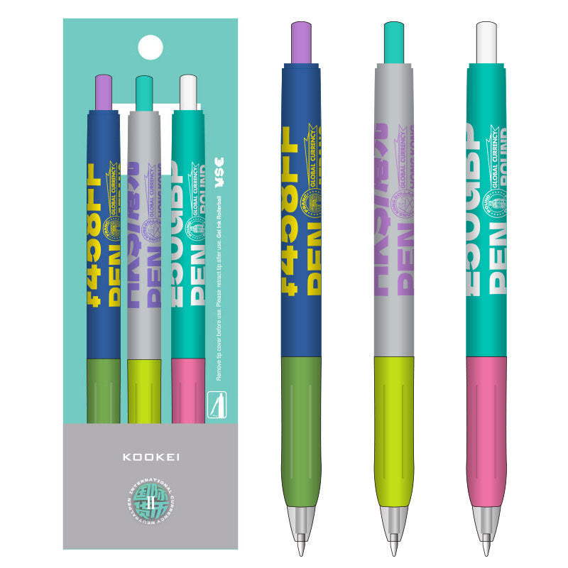 KOOKEI Global Currency Gel Pen Set 0.5mm