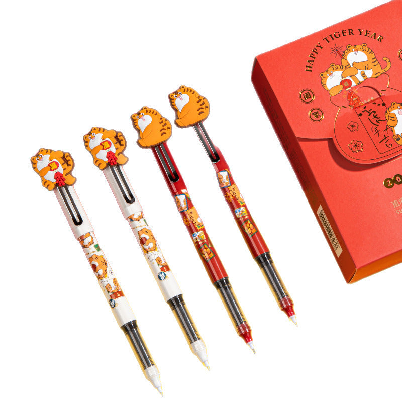 Deli S1630 Cartoon Tiger Gel Pen Set | 12-Pack