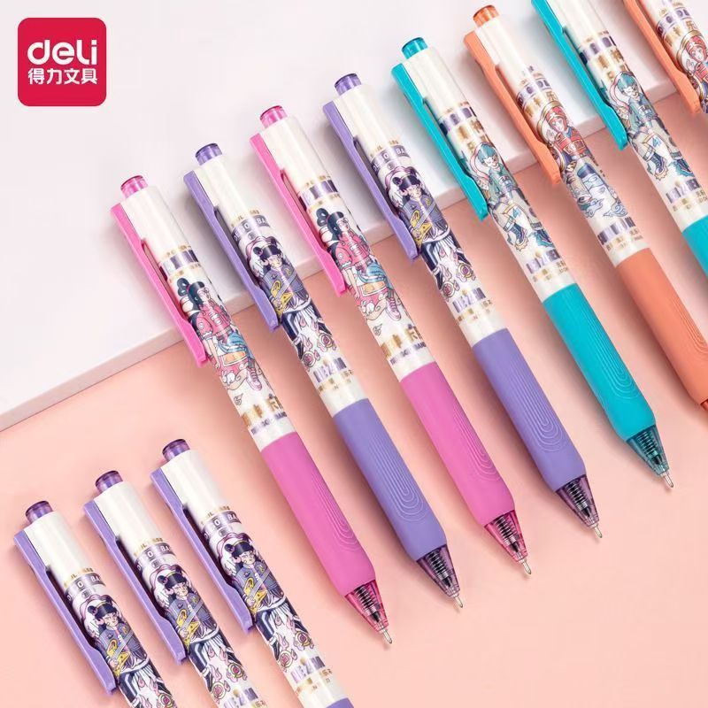 Deli A133 Trendy God Band Click Gel Pen 12-Pack