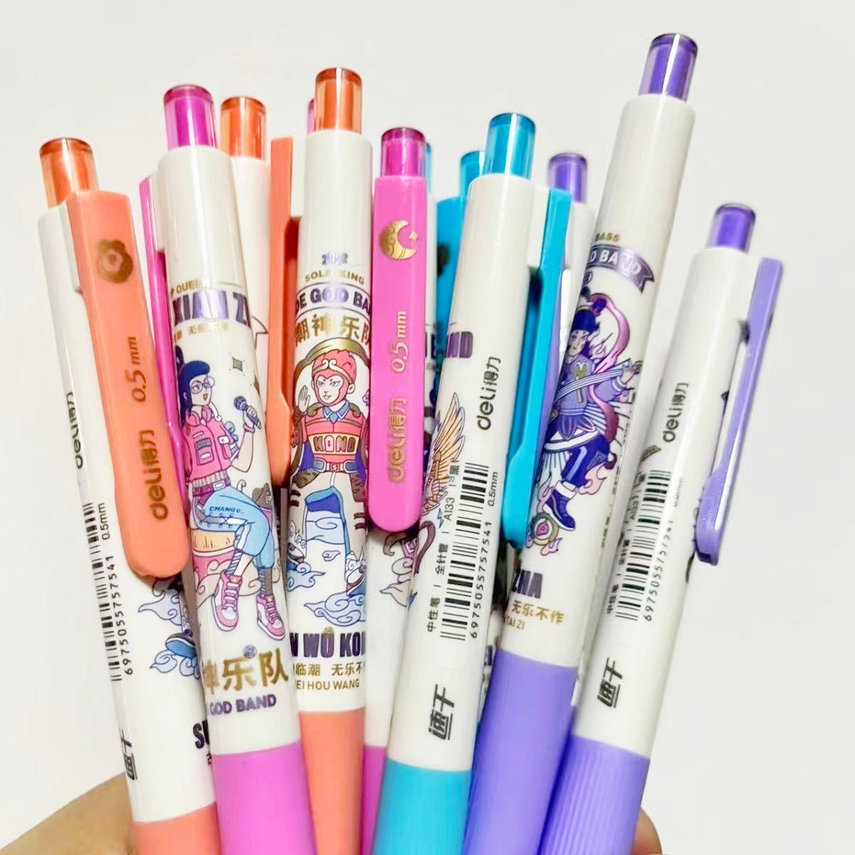 Deli A133 Trendy God Band Click Gel Pen 12-Pack
