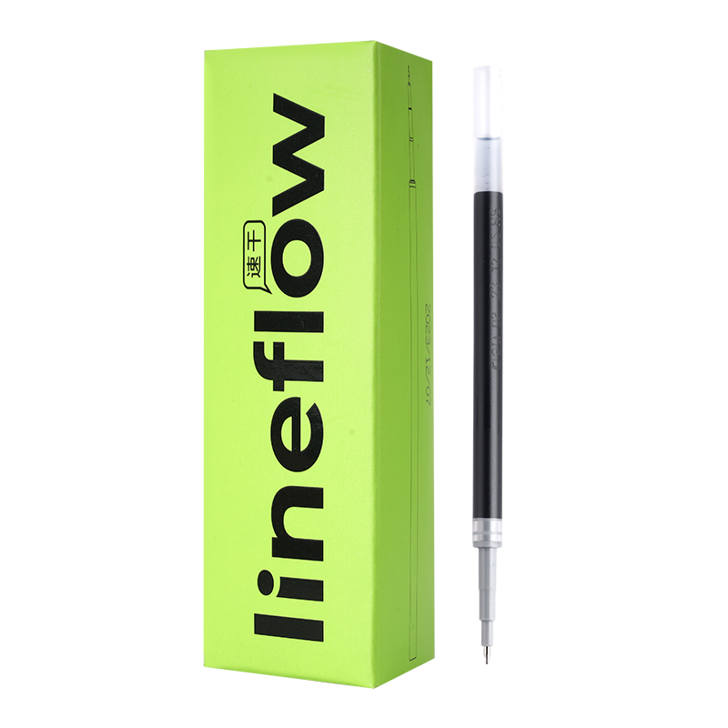 Deli Lineflow ST Tip Fast-Dry Gel Pen Refills 0.5mm Black – 20 Pack