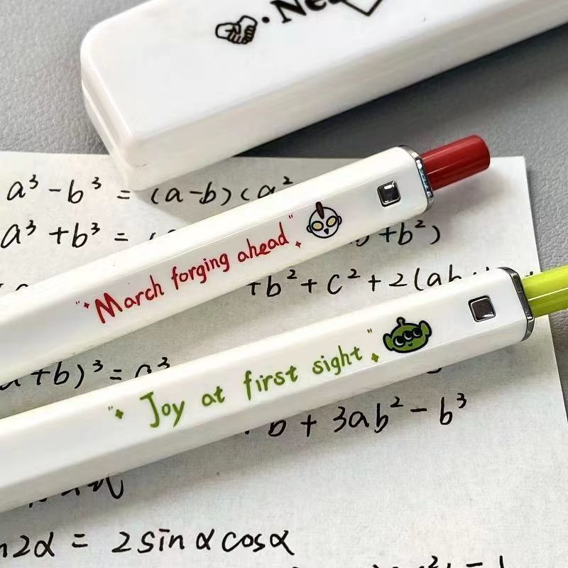 Kawaii Cartoon Retractable Pen Pencil Set