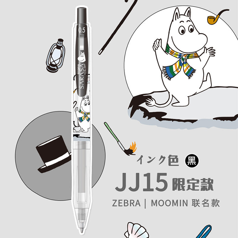 Zebra Moomin Limited Edition JJ15 Sarasa Clip Gel Pen 0.5mm | Japanese Stationery Retractable Ink Pen Set of 6 Colours