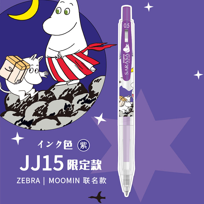 Zebra Moomin Limited Edition JJ15 Sarasa Clip Gel Pen 0.5mm | Japanese Stationery Retractable Ink Pen Set of 6 Colours