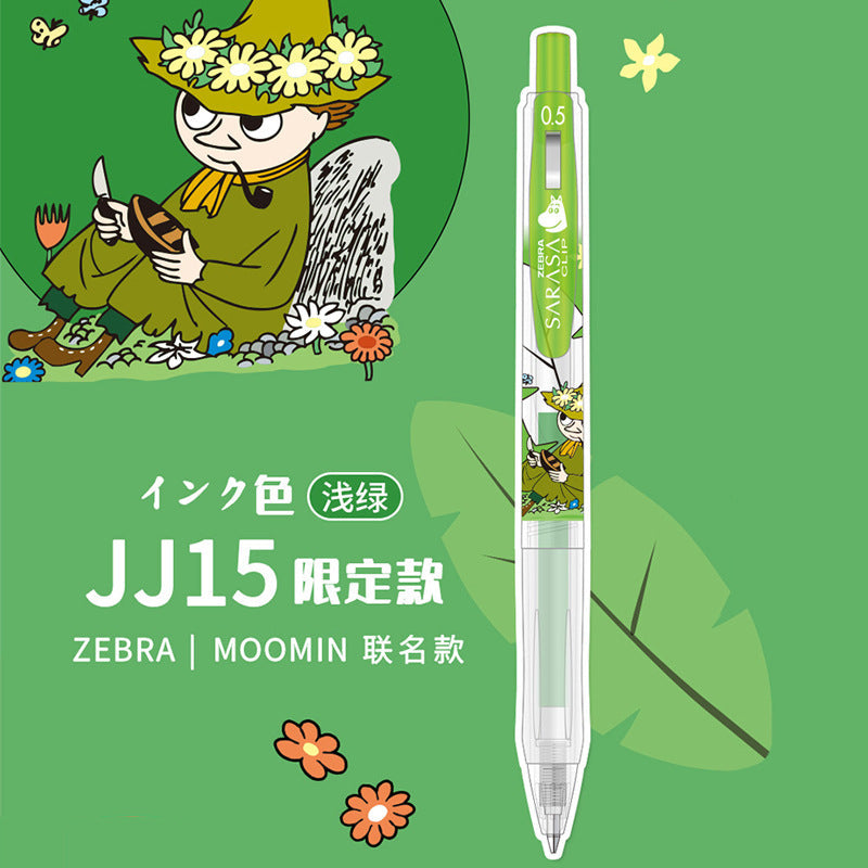Zebra Moomin Limited Edition JJ15 Sarasa Clip Gel Pen 0.5mm | Japanese Stationery Retractable Ink Pen Set of 6 Colours