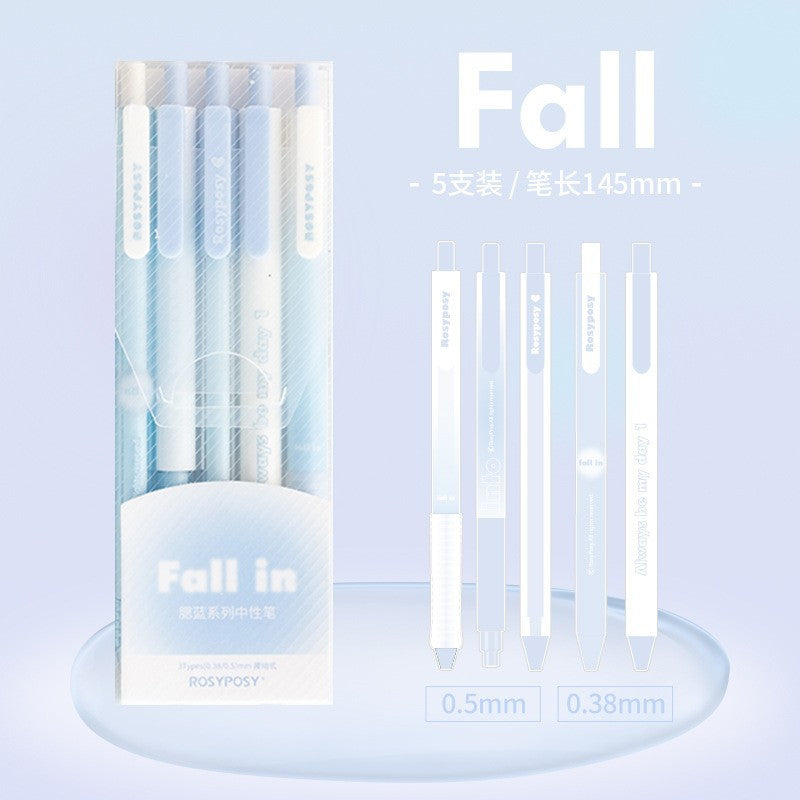 RosyPosy Gradient Gel Pen Set | 5-Pack | Aesthetic Pastel Colours