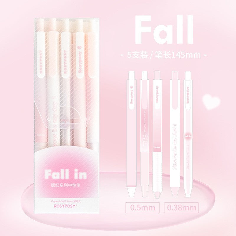 RosyPosy Gradient Gel Pen Set | 5-Pack | Aesthetic Pastel Colours