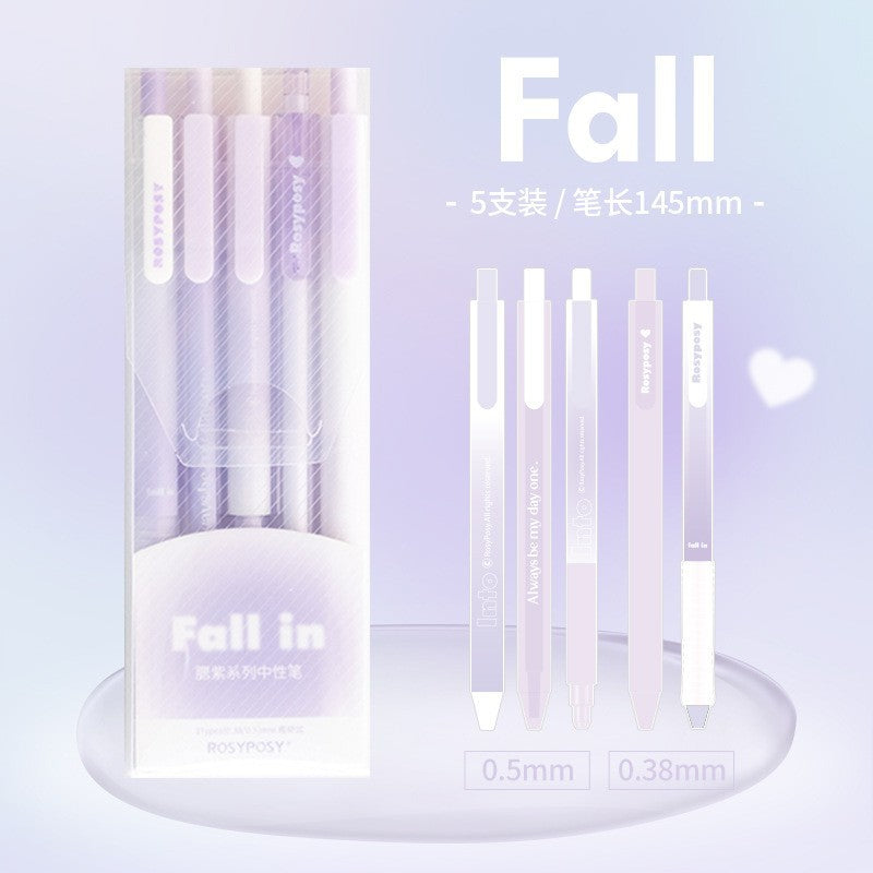 RosyPosy Gradient Gel Pen Set | 5-Pack | Aesthetic Pastel Colours