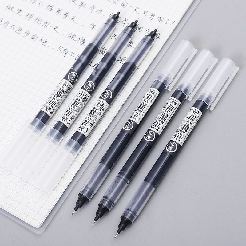 Straight Liquid Rollerball Gel Pens 0.5mm Fast Dry Water-Based Ink Smooth Writing Pens Pack of 12