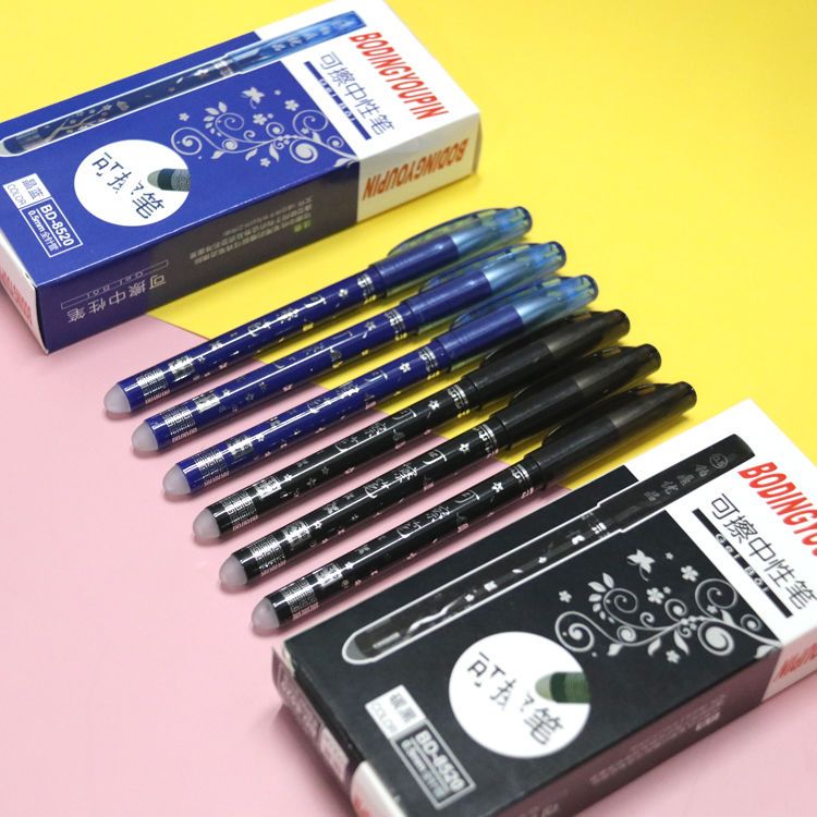 Erasable Gel Pens 12 Pack for Kids Students 0.5mm Fine Tip Blue Black Ink Friction Erasable Writing Pens School Supplies