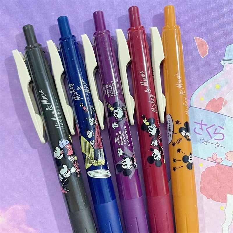 Zebra Sarasa Clip Gel Pen 0.5mm Mickey Minnie Vintage Colour Limited Edition – Japanese Stationery Retro Ink Pen Set