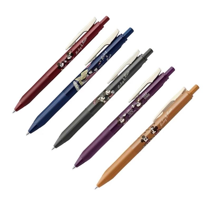 Zebra Sarasa Clip Gel Pen 0.5mm Mickey Minnie Vintage Colour Limited Edition – Japanese Stationery Retro Ink Pen Set