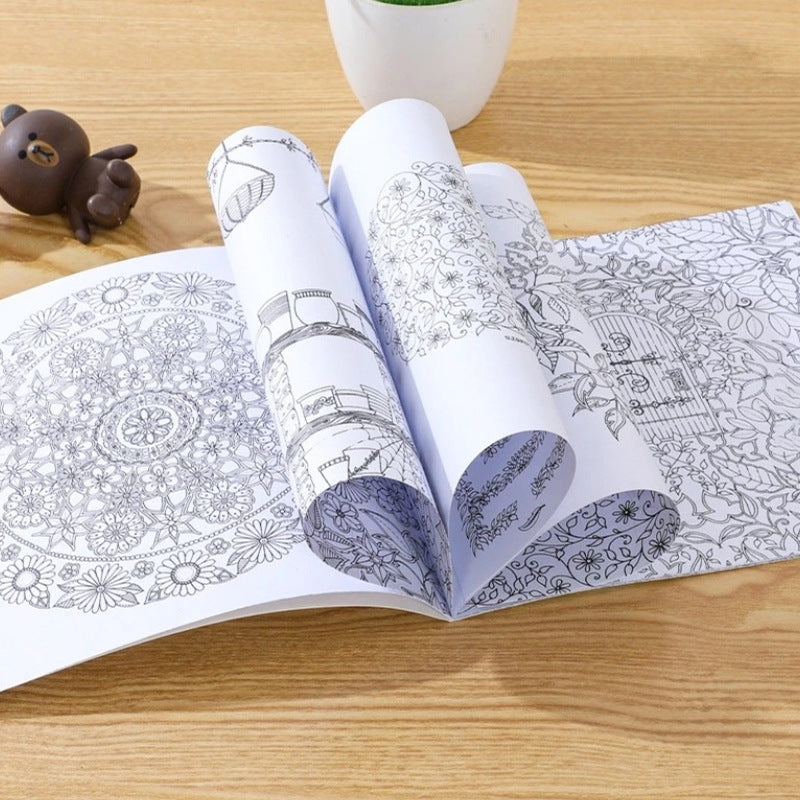 Mandala Colouring Book for Adults Kids – Anti-Stress DIY Art Therapy Drawing Book with Secret Garden Patterns