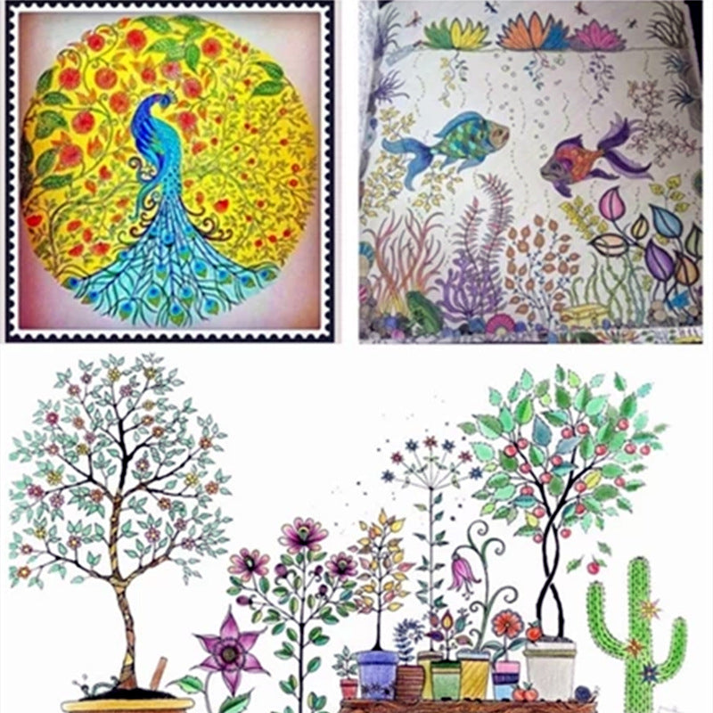 Mandala Colouring Book for Adults Kids – Anti-Stress DIY Art Therapy Drawing Book with Secret Garden Patterns