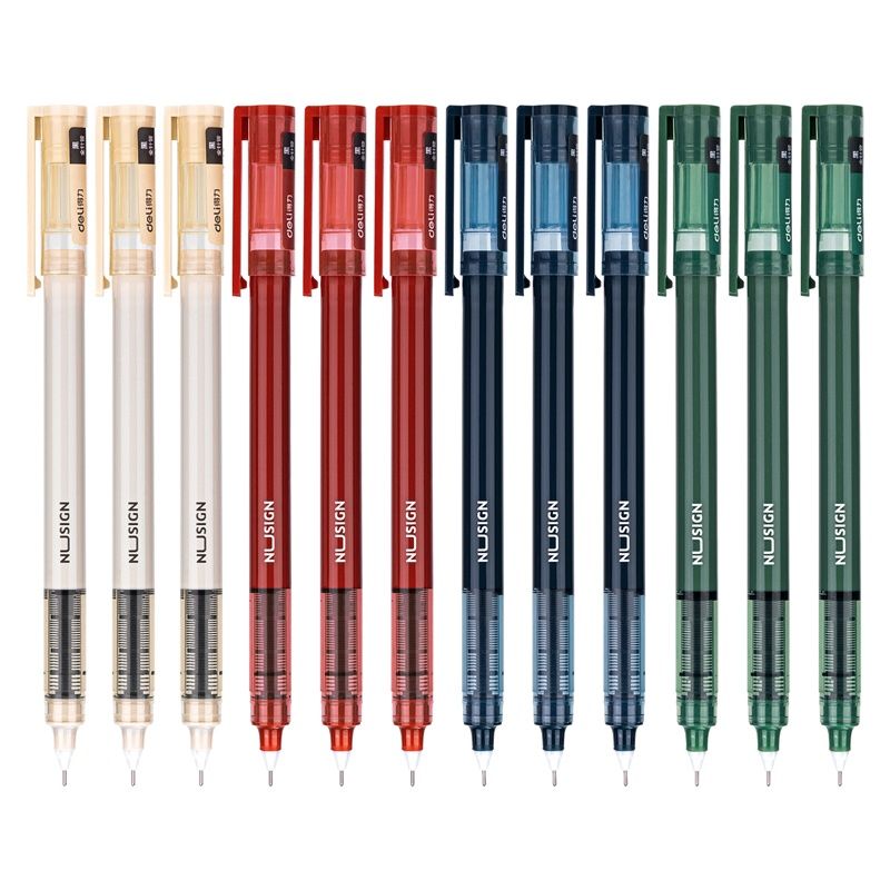 Deli NuSign Direct Liquid Rollerball Pens 6-Pack | Smooth Writing Gel Ink Pens for School Office Journaling