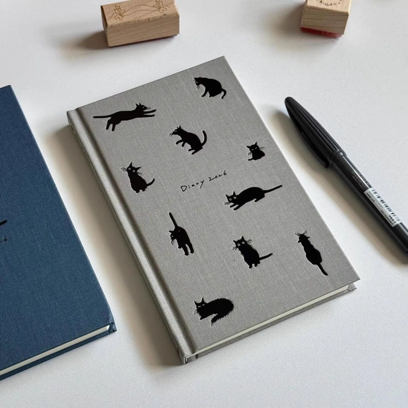 2026 Midori Cat B6 Fabric Diary Planner | Japanese Hobonichi Style Daily Schedule Notebook