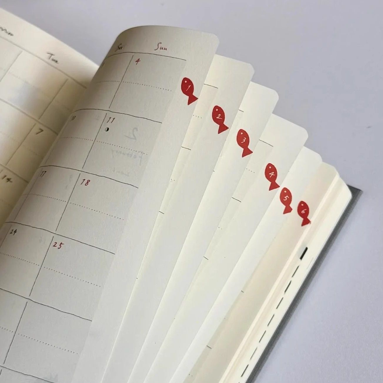 2026 Midori Cat B6 Fabric Diary Planner | Japanese Hobonichi Style Daily Schedule Notebook