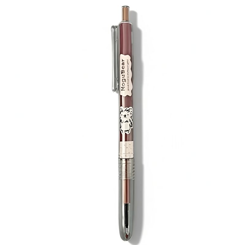 M&G MoguBear Kawaii Bear Retractable Gel Pen 12-Pack – H8904 0.5mm Full Needle Tip Black Ink | Cute Aesthetic Study Pen Box Set for Students & Journalers