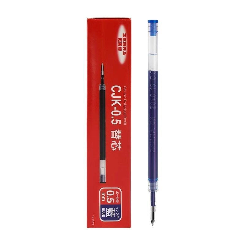Zebra CJK-0.5 Gel Ink Rollerball Refill 0.5mm - Black, Red and Blue | Compatible with Sarasa JJ3 JJ6 JJZ33 JJZ49 | Japan Authentic Gel Pen Refill Student Exam
